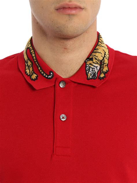 gucci tiger patch polo